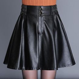 Skirts Women Black Gothic Pleated Faux PU Leather Skirt Summer High Waist Korean Harajuku Punk Cute Sexy Mini Short Faldas Corta