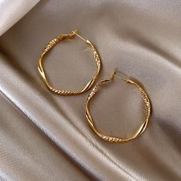 S2567 Fashion Jewelry S925 Silver Post Simple Geometric Hoop Circle Earrings