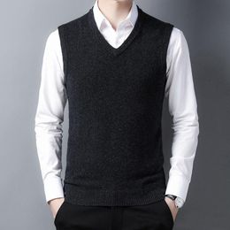 spring period NZ - Men's Tank Tops V-neck Vests Men Sweater For The Spring And Autumn Period Vest Sleeveless Shawl Trend Of Wool