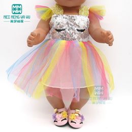 american girl baby dolls UK - Girl's Dresses Ed for the Doll Ed in Lustrini Shoes Size 43-45 Centimeters Toy of the Born Baby Doll and American Doll Gift Accessories of the Girl