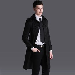 Men's Trench Coats Long Style Mens Luxury Single Breasted Solid Jackets And Plus Size 6xl Springautumn Man Windbreaker
