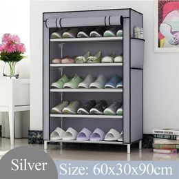 6 layer Dustproof Non-woven Cloth Fabric Assembly Storage Combination Cabinet Organiser Rack Shoe Shelf 210306