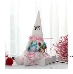 Valentines Party Gnomes Plush Decorations Handmade Swedish Tomte for Home Office Shop Tabletop Decor RRB13245