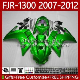 OEM Bodywork For YAMAHA FJR-1300 FJR 1300 A CC FJR1300A 01-12 Moto Bodys Glossy green 108No.10 FJR1300 07 08 09 10 11 12 FJR-1300A 2007 2008 2009 2010 2011 2012 Fairing Kit