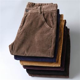 6 Color Men's Corduroy Casual Pants Autumn Winter Style Business Fashion Stretch Regular Fit Trousers Male Clothes,6686 210715