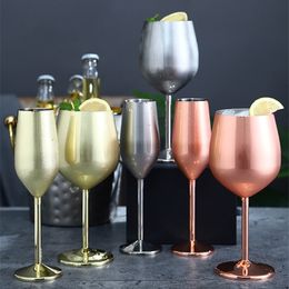 Champagne Wine Glasses Stainless Steel Goblet Creative metal Red wines Cups Silver Gold Rose Golden Cocktail Cup T9I001197