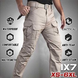 Plus Size 5XL Cargo Pants Men Multi Pocket Outdoor Tactical Sweatpants Military Army Waterproof Quick Dry Elastic Hiking Trouser 211112