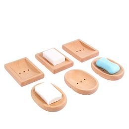 High Quality Natura Wooden Bathroom Shower Soap Box Dish Storage Plate Drain Tray Holder Case for Bath Shower Plate