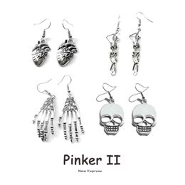 Earrings for Women Girls Drop Dangle Teens Charm Gift Party Simple Punk Cool Halloween Skull Cross Horror Skeleton Death Bat