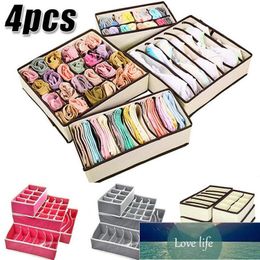 4Pcs Clothes Underwear Bra Socks Ties Drawer Storage Organiser Boxes Divider Home Drawers Factory price expert design Quality Latest Style Original Status