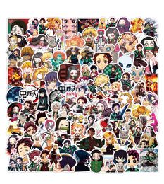 Fedex Shipping Wholesale 100pcs/pack Popular Anime Stickers Decals Car Luggage Helmet Laptop Skateboard Water Bottle Decal