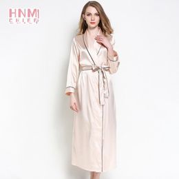 Women's Sleepwear HNM Lace Robes Women Silk Satin Long Wedding Bride Bridesmaid Robe Kimono Feminino Peignoir Femme Sexy Bathrobe Lingerie