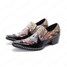 Spring Autumn Mens Dress Shoes High Heels Genuine Leather Patchwork Snake Skin Oxford Shoes Formal Male Sapato Social Masculino