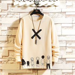 Autumn Spring Black White Tshirt Top Tees Classic Style Brand Fashion Clothes OverSize M-5XL O NECK Long Sleeve T Shirt Men'S 210317