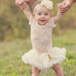 Boutique Baby Girls Clothing Summer Kids Dress Toddler Girls Party Wedding Pageant Dress Cute Lace Tutu Girls Dresses with Headband M3365