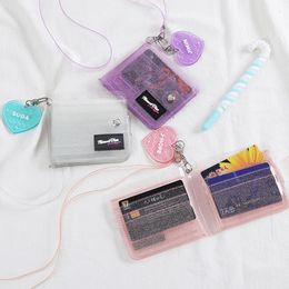 Wholesale Transparent Women's Purse PVC Clear Jelly Bag Mini Money Wallet Card Holder Clear wallet ladies purse wallet Jelly Card Holder