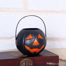 Halloween Party Supplies Prop Mini Plastic Pumpkin Bucket Trick Treat Cosplay Plastic Decoration Pouch Holder Halloween Decoration XVT0873