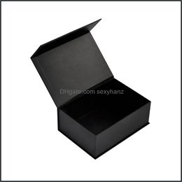 Jewellery Pouches, Bags Packaging & Display Wholesale 500Pcs/Lot Custom Black Magnetic Closure Filp Top Cardboard Box Luxury Drop Delivery 202