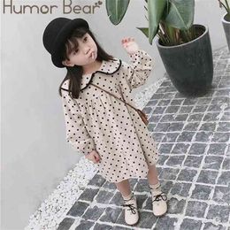 Baby Girls Dress Polka Dot Doll Collar Party Princess Spring Autumn Brand Toddler Girl 3-7Y 210611