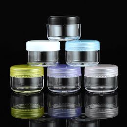 100pcs/Lot Promotion 5g Plastic Cream Jar Empty Cosmetic Small Vial Eye shadow Makeup/Lotion/Cosmetic Container 7 Colors Factory price expert design Quality Latest