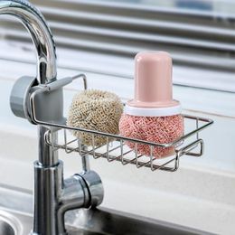 Hooks & Rails Stainless Steel Faucet Storage Racks Adjustable Sink Rag Sponge Draining Rack Kitchen Bathroom Soap Holders Shelves