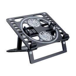 Up to 17 Inch Cooler Dual Fan Led Light Type-C Port 6 Angle Adjustable Cooling Pad Notebook Stand Laptop