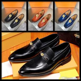 A1 MEN DRESS SHOE LEATHER Business Wedding SHOES Pointed Toe FORMAL SHOES LUXURY MEN LEATHER FASHION ITALIAN Office SHOES MEN 33