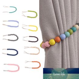 Sheer Curtains Wooden Ball Beads Curtain Simple Tie Rope Accessory Rods Accessoires Backs Holdbacks Buckle Clips Hook Holder Home Decoration