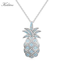 KALETINE Fashion Necklaces for Women Statement Pineapple 925 Sterling Silver Jewellery Choker Necklace Friendship Necklaces Q0531