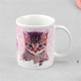 Sublimation Blanks Mug Personality Thermal Transfer Ceramic Mug 11oz White Water Cup Party Gifts Drinkware sea shipping DAJ225