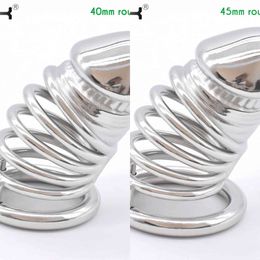 NXY Cockrings FRRK Metal Chastity Cage 37mm Large Erect Denial Cock Lock Device BDSM Kinky Sex Toys for Male Prison Bird Bondage Penis Belts 1123
