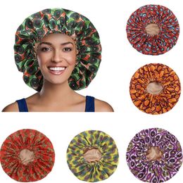 Extra Large Print Satin Bonnet Sleep Cap Elastic Band Women Head Wrap African Pattern Print Bonnet Ladies Head Wrap Hat