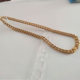 14K 14CT Yellow Gold Layered WIDE Euro Curb Link chain Necklace 41.1gram LADIES S736