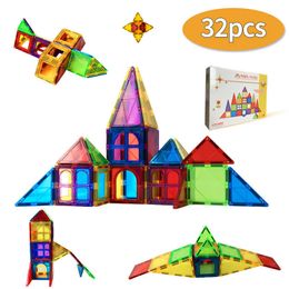 Magnetic Building Blocks Bricks Model With Magnetic Construction Set Colour Window Magnet Educational Toys for Children Q0723
