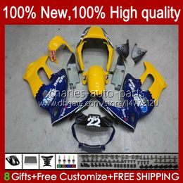 Yellow blue OEM Body For HONDA SuperHawk VTR1000F VTR-1000F 1997 1998 1999 2000 01 02 03 05 51No.157 VTR 1000 VTR1000 F 1000F 97 98 99 00 2001 2002 2003 2004 2005 Fairing