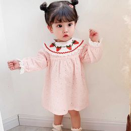 Girls Princess Dresses For Toddler Children Strawberry Embroidery Frocks Baby Robe Kids Birthday Party Dress Girl Vestidos 210615