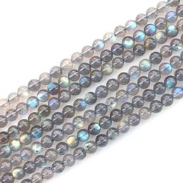 4mm-12mm Natural Labradorite Stone Round Loose 15" Semi Preicous Strand Beads for Jewelry Making DIY Bra