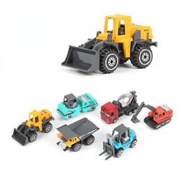6pcs/set Mini Truck Die-cast Vehicles Engineering Car Model Tractor Engineering Car Tractor Toys for Kids Christmas Gift