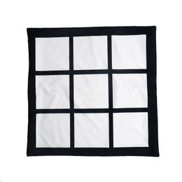 Blank Sublimation Pillow Case 40*40cm Black Grid Heat Transfer Throw Cushion Cover Home Sofa Pillowcases CCA12601 60pcs 70 V2