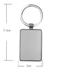 Bag Parts Sublimation DIY White Blank Metal Rectangle Keychain