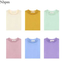 Nbpm Candy Colours Top Fashion Spring Summer Women's T-Shirts Female Clothing Basic Cotton Top Short Sleeve T-Shirt 210529