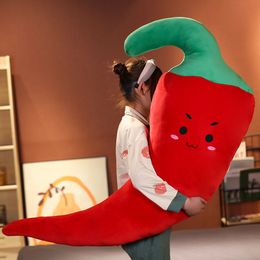 Cute Net Red Pepper Pillow Plush Toy Big Cartoon Soft Chili Vegetable Doll for Child Birthday Gift Girl 43inch 110cm DY50984