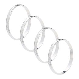 Africa Cuff Bracelets Silver Plated 4pcs Dubai Bangles For Women Ethiopian Jewelry Gift