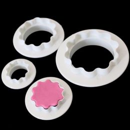Cake Tools 4PCS/Set Fondant Mold Round&Wavy Edge Double Sided DIY Biscuit Baking Pastry Cookie Cutter Mould Decorating
