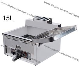 15L Heavy Duty Stainless Steel Chicken Churro French Fry Spiral Twister Tornado Potato Gas Deep Fryer with Tap & Thermostat