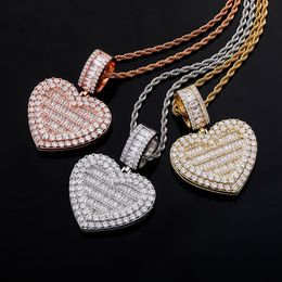 Customise Memorial Photo Frame Medal Pendant Necklace Heart Shape Can be opened Men Women Lover Gift Couple Pendants