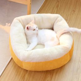 Cat Beds & Furniture Pet Bed House Soft Warm Winter Dog Removable Nest Kennel Sofa Products Kitten