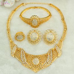 Earrings & Necklace Liffly Nigerian Wedding Brand Jewellery Sets Wholesale Fashio African Beads Set Bridal Gift Dubai Gold Women