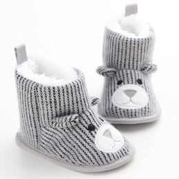 Infant Shoes Cute Cartoon Bear Anti-skid Soft Outsole Cotton Boots Thick Warm Winter Shoes Fashion Toddler Shoes G1023