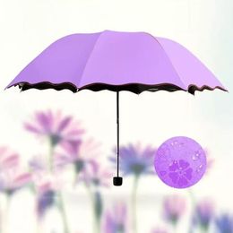 200pcs/lot 3-Folded Dustproof Anti-UV Umbrella Sunshade Umbrella Magic Flower Dome Sunscreen Portable Umbrella CCA7569